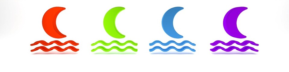 Colorful Night fog or smoke icon isolated on white background. Minimalism concept. 3D render illustration