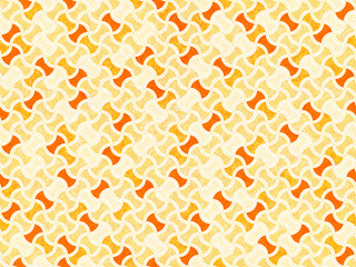 シームレスな秋色ランダム配置の分銅つなぎ文様背景