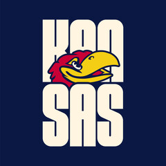 vector kansas with bird icon for your t your brand or tshirt design