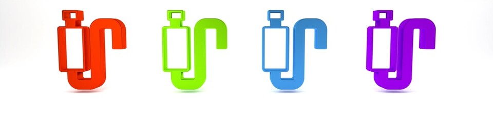 Colorful Car muffler icon isolated on white background. Exhaust pipe. Minimalism concept. 3D render illustration