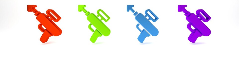 Colorful Fishing harpoon icon isolated on white background. Fishery manufacturers for catching fish under water. Diving underwater equipment. Minimalism concept. 3D render illustration