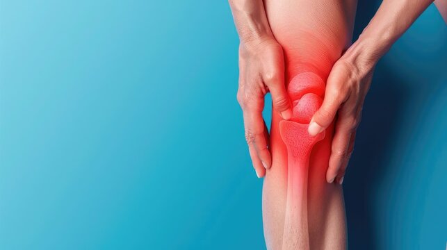 Detailed image of a joint with sudden gout onset, representing an ongoing ailment, health concept