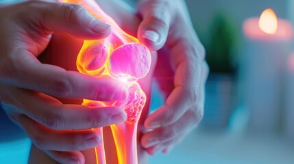 Human joint showing advanced persistent gout symptoms, chronic illness illustration