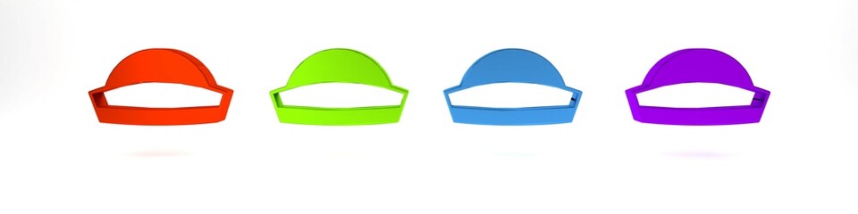 Colorful Sailor hat icon isolated on white background. Minimalism concept. 3D render illustration