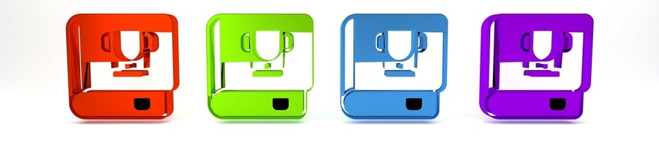 Colorful Book icon isolated on white background. Minimalism concept. 3D render illustration