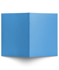 Angled View of Blank Blue Folded Card 5x7in