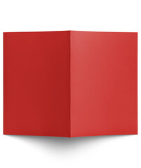 Angled View of Blank Red Folded Card 5x7in