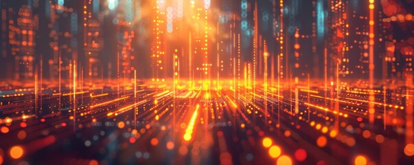 Fototapeta premium Abstract Investment Growth and Data Science Elements in Modern Digital Illustration