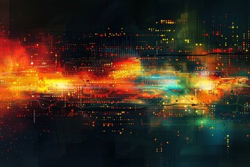 Fototapeta premium Fusion of Data Science and Investment Development: Modern Digital Art