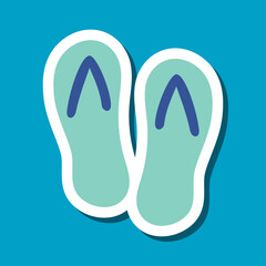 ビーチサンダルのイラスト　シール