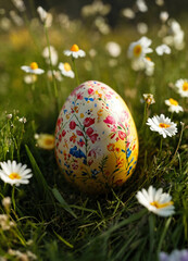 easter eggs in grass