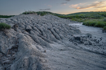 Mound of clay from a brick factory in Clay Valley at Claybank, Saskatchewan, Canada