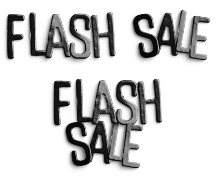 Black Metallic Flash Sale Text - Powered by Adobe