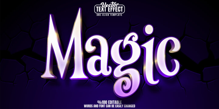 Magic editable text effect, customizable fantasy and spell 3d font style