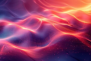 Fototapeta premium Vibrant abstract digital art with flowing red, orange, and blue waves. Perfect for backgrounds, creative projects, and modern designs.