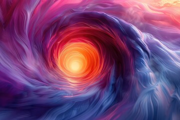 Vibrant abstract swirl with red and purple hues, capturing a mesmerizing and ethereal cosmic energy in a dynamic, flowing pattern.