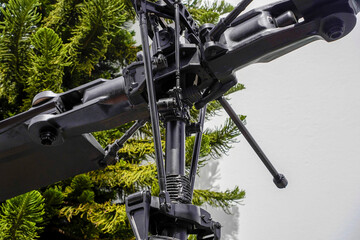 joint of helicopter blades Details of the rotor and part of the body of modern military helicopters...