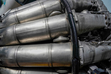 Airplane engine reactor propeller of the 1950 detail