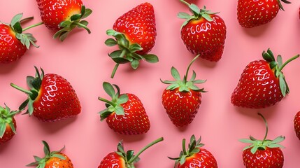 Seamless repetitive pattern background of strawberry fruit