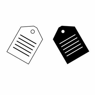 vector marking tags facing each other. black and white are parallel to each other. white background