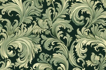 Fototapeta premium Vintage pattern muted green art backgrounds creativity.