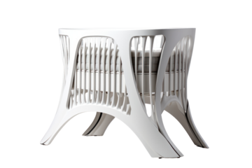 unique and stylish baby crib that stands out from the crowd, isolated on white background