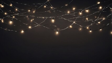 Fototapeta premium black fairy lights abstract background design