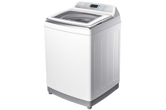 top-loading washing machine with a sleek, modern design and a large capacity, isolated on a white background