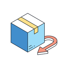 Parcel Return Isometric style icon. Symbol on White background EPS 10 File 