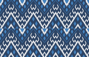 Ethnic abstract ikat art. Aztec ornament print. geometric ethnic pattern seamless  color oriental.  Design for background ,curtain, carpet, wallpaper, clothing, wrapping, Batik, vector illustration.