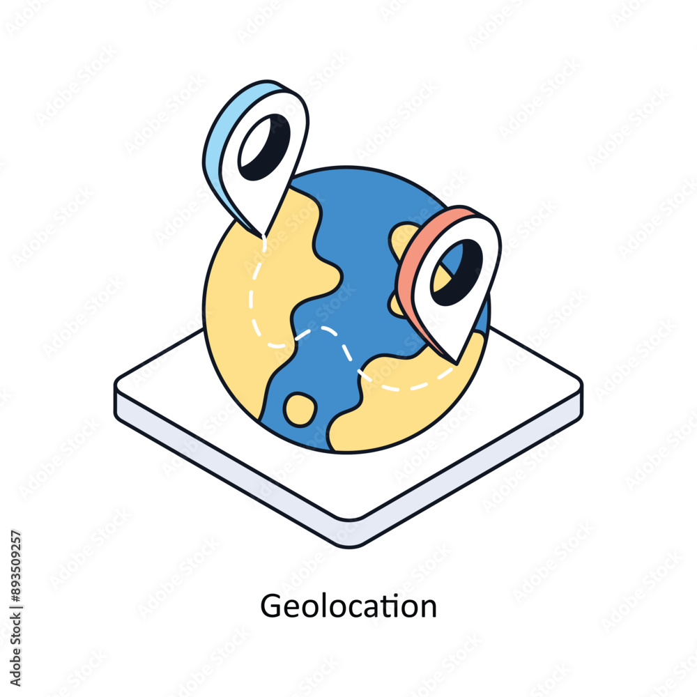 Poster geolocation isometric style icon. symbol on white background eps 10 file
