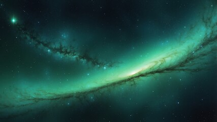 green starfield galaxy abstract background design