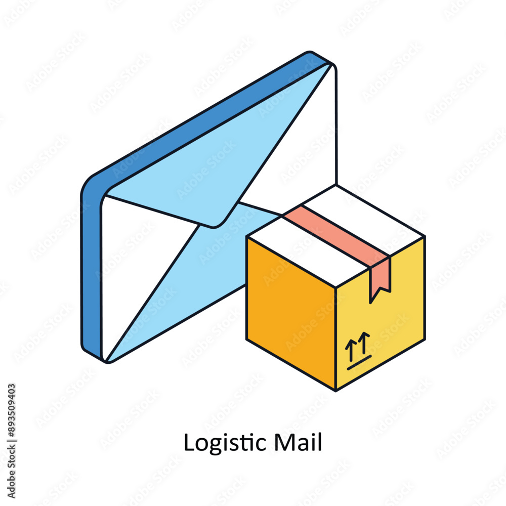 Poster logistic mail isometric style icon. symbol on white background eps 10 file