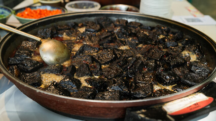 Fried Stinky tofu, Chinese traditional or local food, strong smell food.