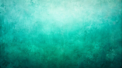 Fototapeta premium Vibrant gradient teal background with grainy grunge noise texture and soft watercolor effect, featuring an abstract blend of teal and green hues for a unique wallpaper.