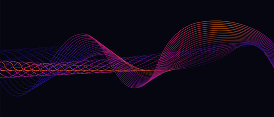 Abstract Wave Line. Digital Frequency Background for Advertising, Web, Social Media, Posters, Banners, and Covers. Creative Audio Track for Business Technology.