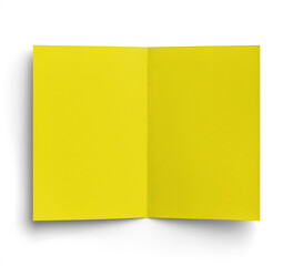 Blank Yellow Folded Card Inside View 5x7in