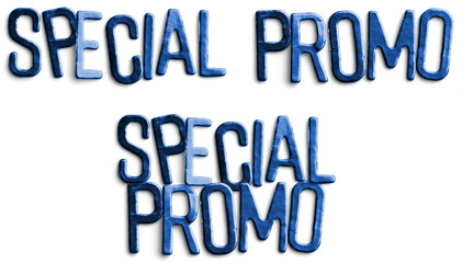 Blue Metallic Special Promo Text