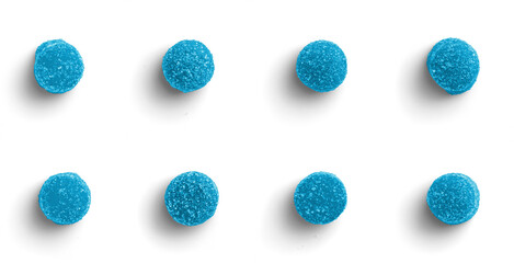 Blue Sugar Coated Jelly Tots in Bowl