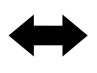 two way arrow symbol vector on white background