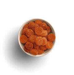 Bowl of Orange Sugary Jelly Tots
