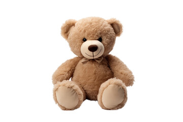 Obraz premium soft and cuddly plush teddy bear in a classic design, isolated on white background