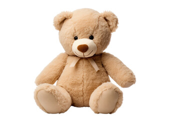 Fototapeta premium soft and cuddly plush teddy bear in a classic design, isolated on white background