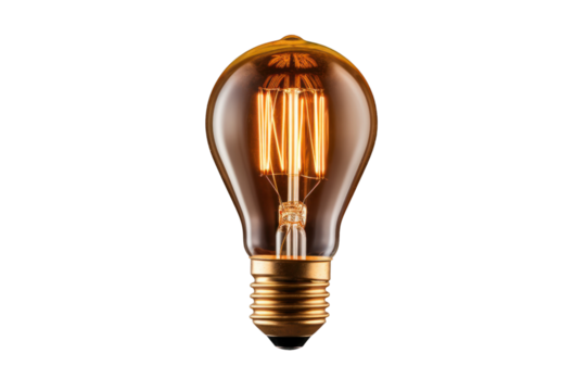 smart light bulb with a unique shape, such as a globe or a flame, creating a mesmerizing lighting effect, isolated on a white background.