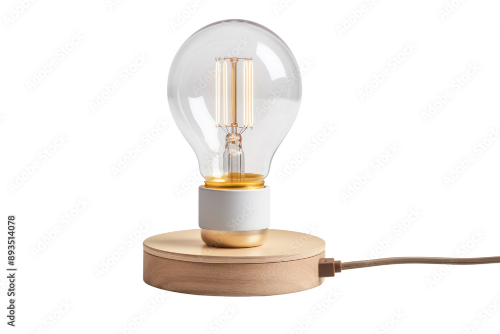 Poster smart light bulb integrated into a stylish lamp base, offering both ambient and task lighting, isola