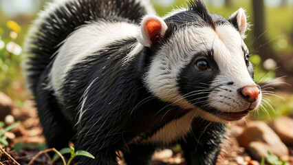 Obraz premium badger in the grass