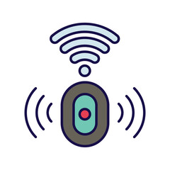 sensor color line  icon with white background vector stock illustration