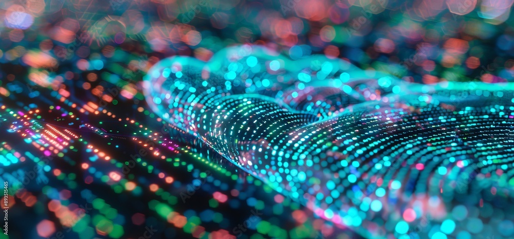 Poster biometric authorization and business security concept. fingerprint scanning on digital screen. cyber