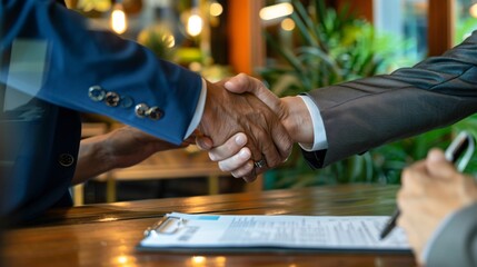 a close-up of a handshake