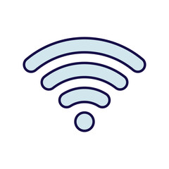 wifi signal color line  icon with white background vector stock illustration